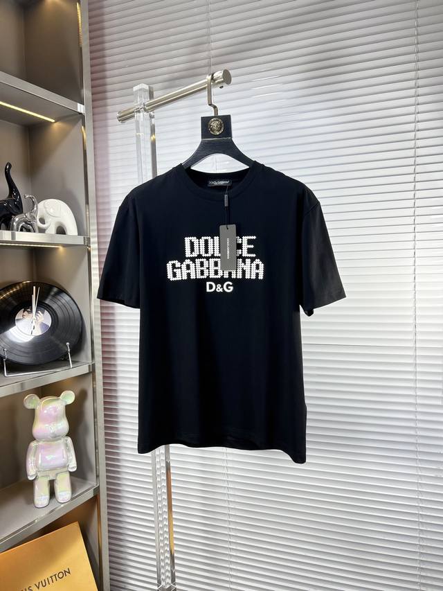 Dg* Dolce & Gabbana Ss25 new summer short sleeves, top pattern logo, handsome an