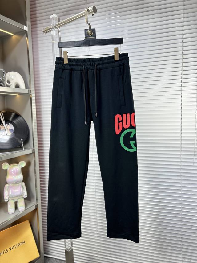 Gucc*Gucci Ss25 Spring and Summer new straight casual pants, sweatpants are sold