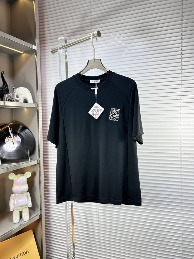 Loew* Loewe Ss25 new summer short sleeves, top pattern logo, handsome and fashio