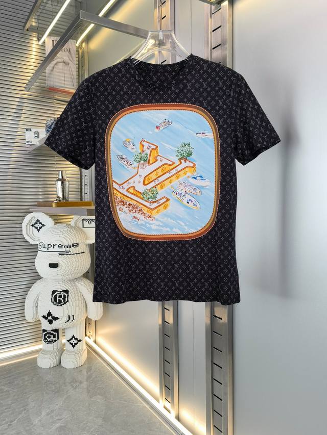 Lv exclusive new original men's casual lapel short-sleeved high-end custom high