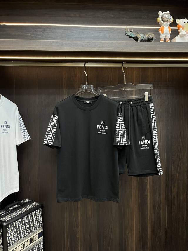 Fendi Early Spring 2025 latest fashion designer Fendi short-sleeved shorts suit,