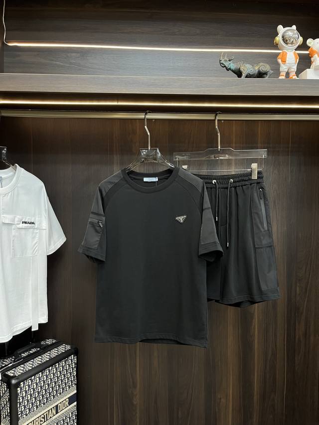Prada Early Spring 2025 latest fashion designer Prada short-sleeved shorts suit,
