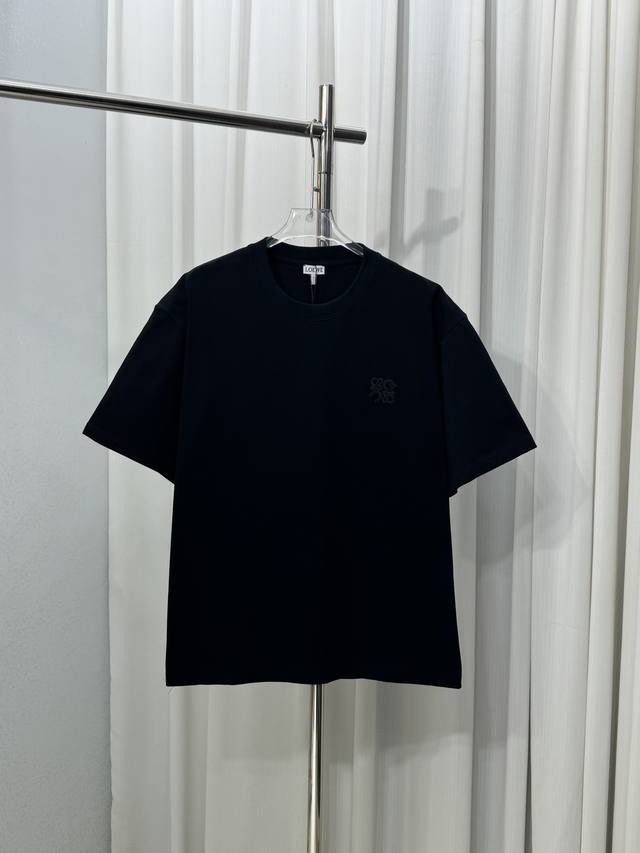 Loewe embroidered logo simple unisex short-sleeved T-shirt Customized 320g 100%