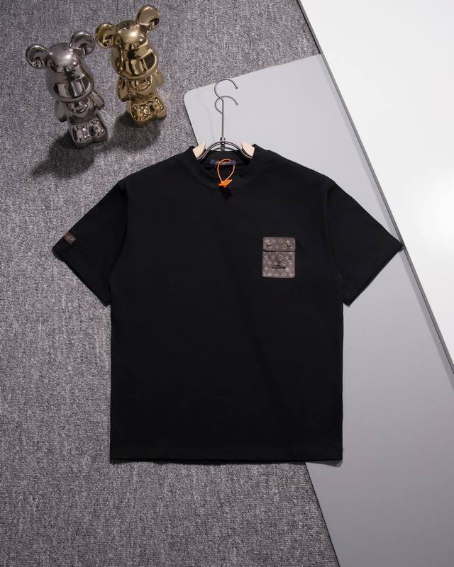 Louisvuitton round neck short-sleeved T-shirt Lv letter logo on the chest and sl