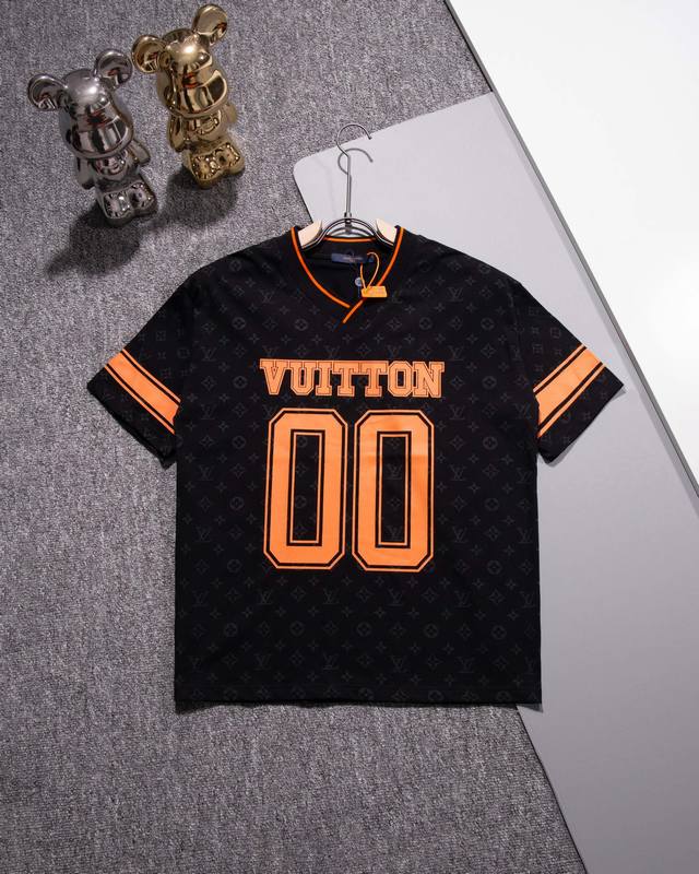 Louisvuitton round neck short-sleeved T-shirt cloth Lv letter logo printed logo