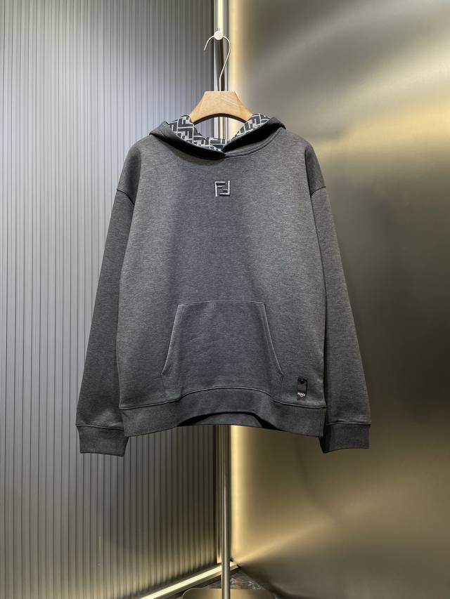 Fendi Ff top original embroidered hooded sweatshirt customized double-layer luxu