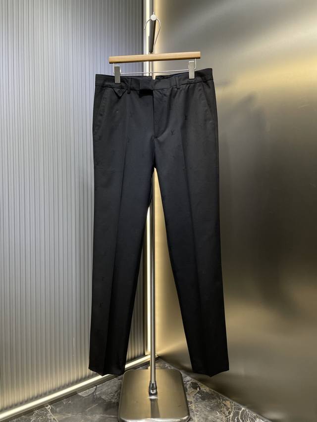 Louis Vuitton top original full jacquard suit pants custom made. Soft wool satin