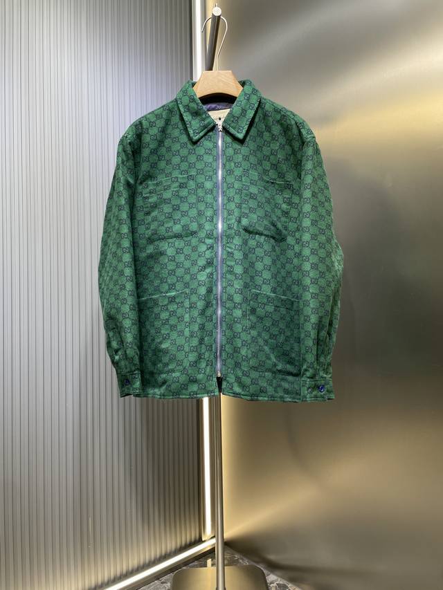 Gucci top original monogram double G wool jacket is made of high-quality wool fa
