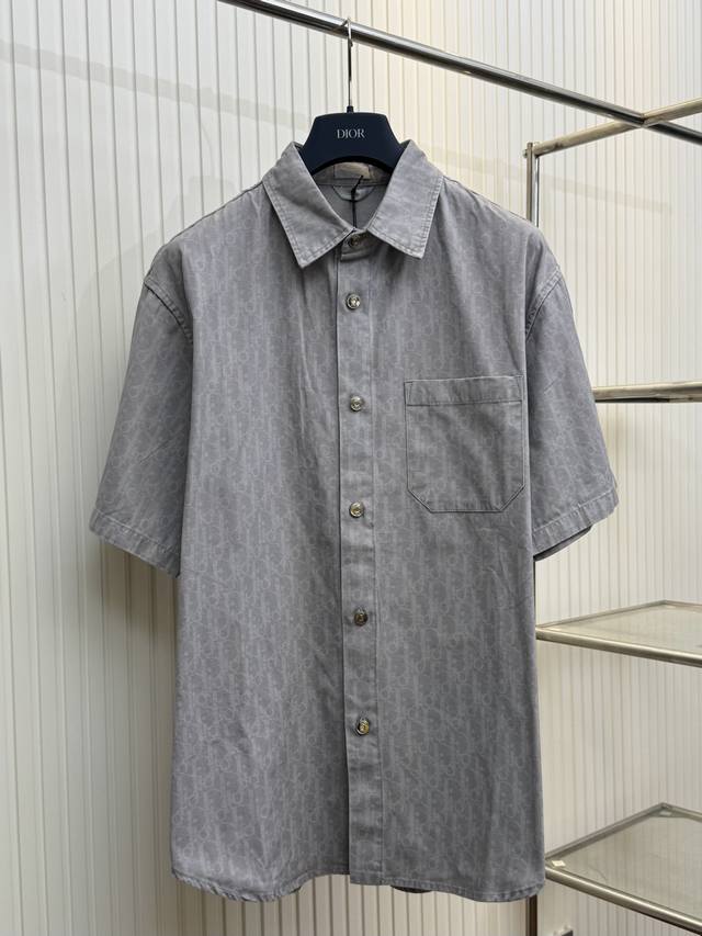 Dio 25Ss new full print jacquard lapel short-sleeved shirt Size: SML Xl