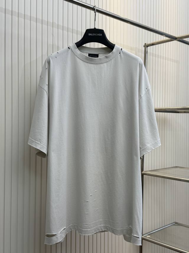 Bal Paris 25Ss washed and worn old letter print short-sleeved T-shirt Size: 1 2