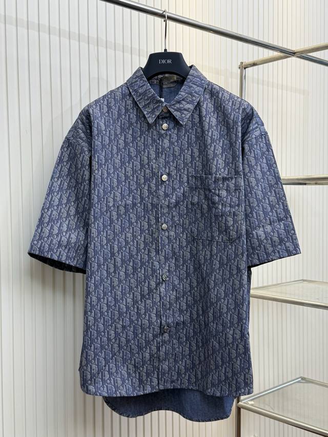 Dio 25Ss cotton twill printed short-sleeved shirt Size: SML Xl