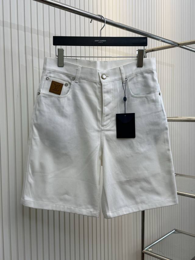 Lv Louis new large logo embroidered denim shorts Size: SML Xl
