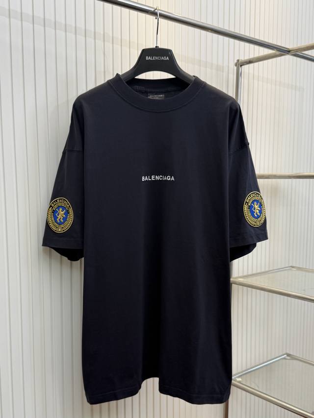 Bal Paris 25Ss chest letter logo embroidered Manchester United medal short-sleev