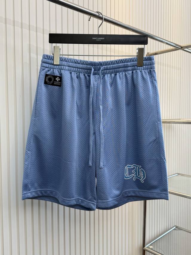 Ch Chrome Hearts 25Ss Lake Blue Shorts Mesh Baseball Jacket Thousand Eyes Graffi
