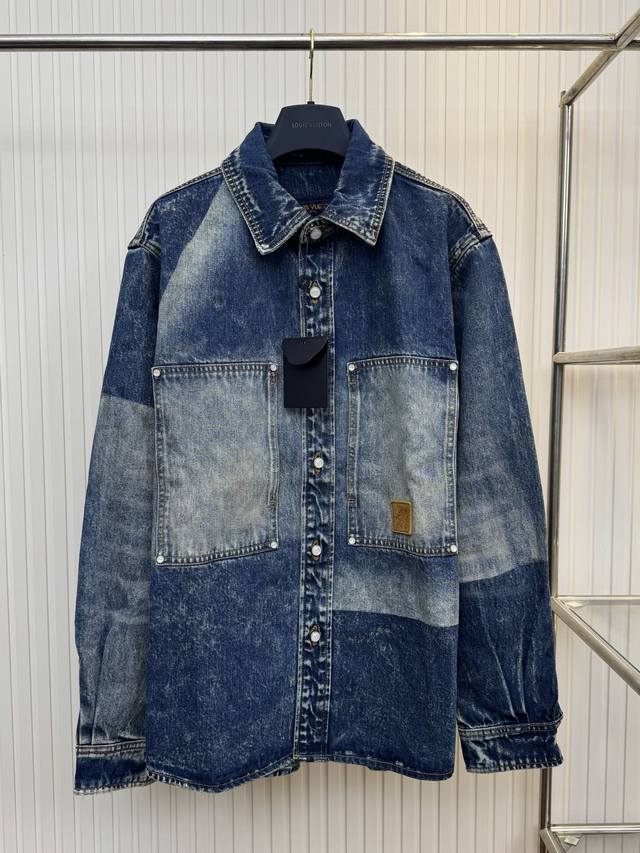 Lv Louis 25Ss sun-faded denim jacket Size: 46 48 50 52