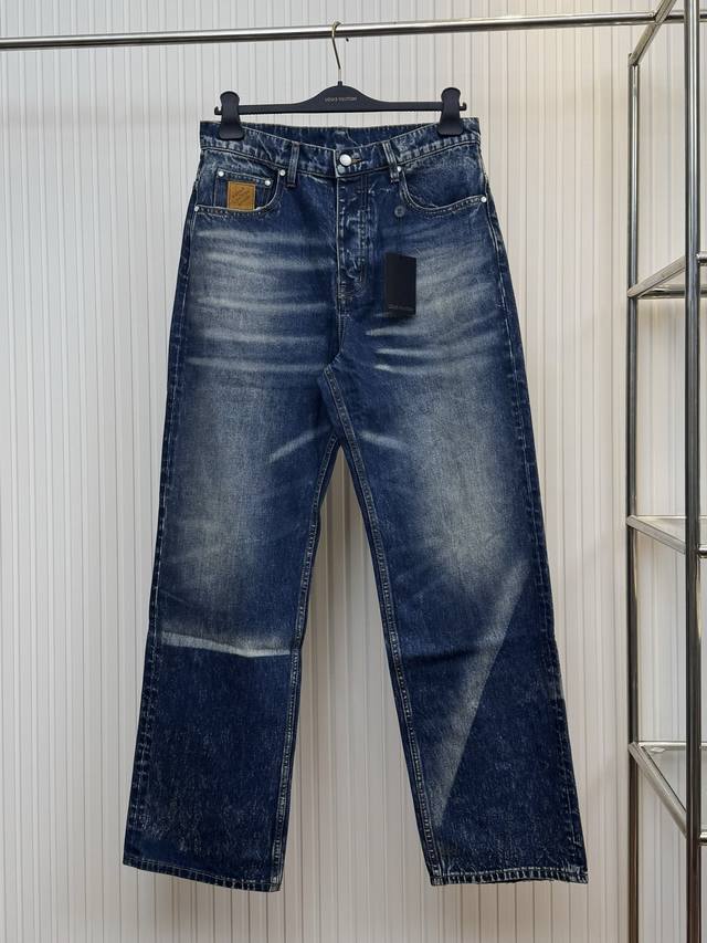 Lv Louis 25Ss Wang Hedi same style sun-printed straight trousers Size: 30 32 34