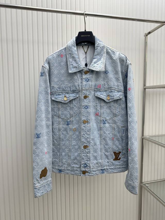 Lv Louis 24Sstyler co-branded embroidered denim jacket Size: 46 48 50 52