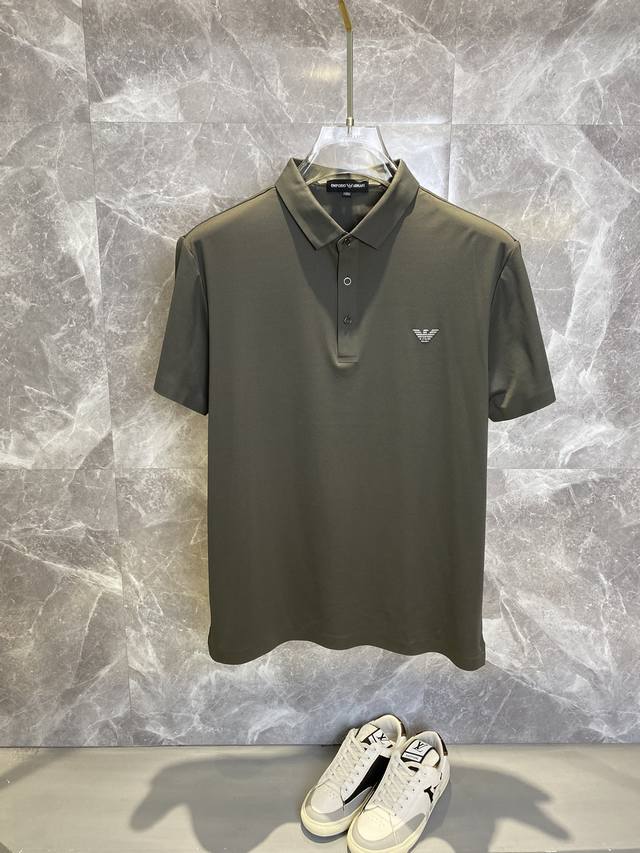 Armani 2025 Spring and Summer new men's lapel short-sleeved business casual Polo