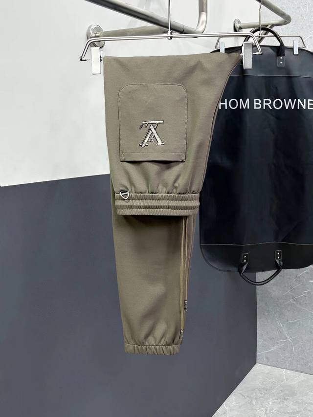 Lv 2025 official website high-end new original few handsome casual pants, 100% o