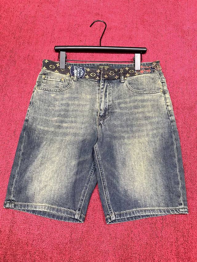 Lv Louis Vuitton 2025 new denim shorts custom hardware accessories design perfec