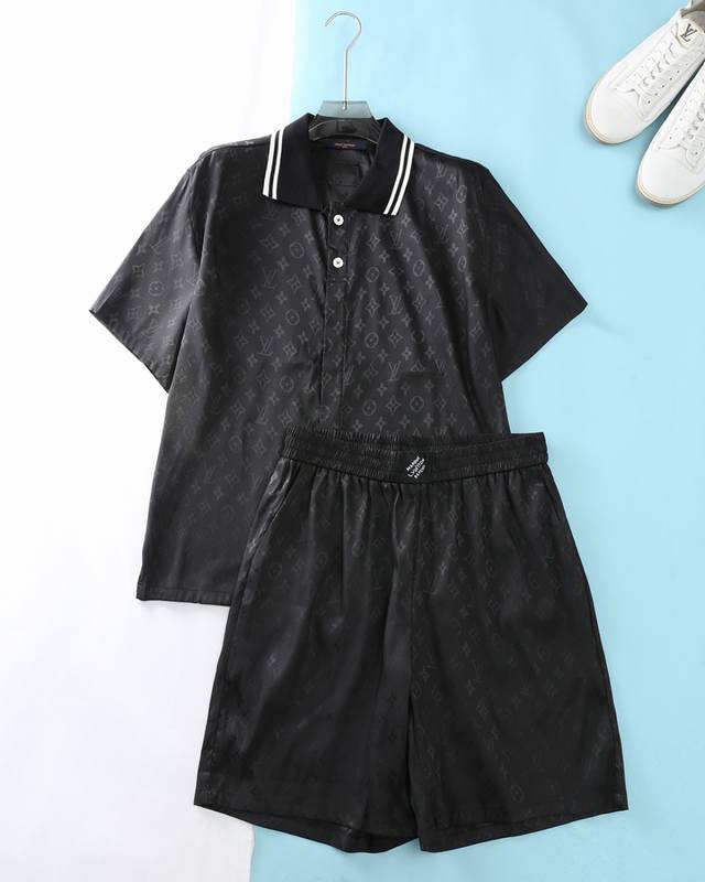 One set! Not sold in pieces! Lou V Lu*deng 25Ss new imported black silk cotton k