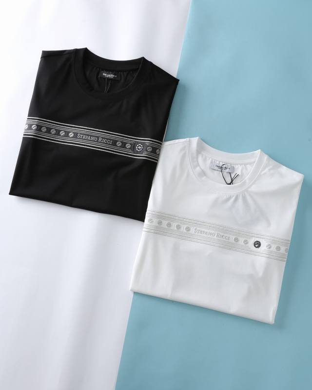 Stefano Ricci 25Ss new spring and summer modal cotton blended round neck short t