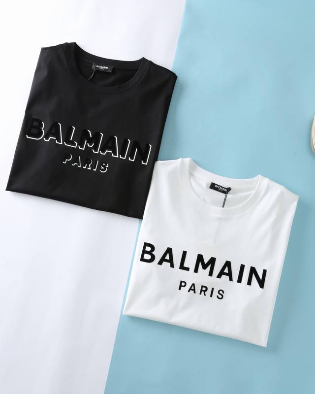 Bm *Man 2025Ss new spring and summer style, men's simple letter logo flocking pr