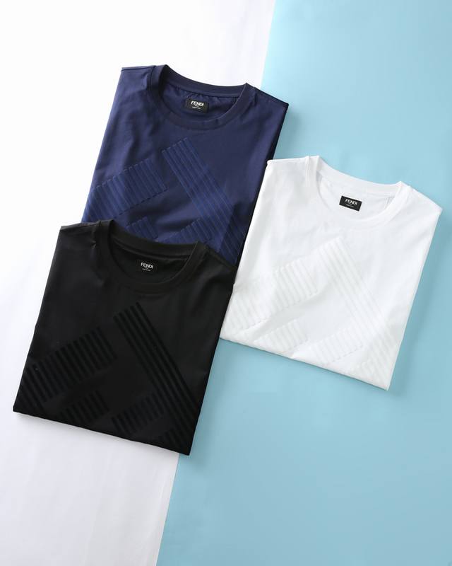 Fen*Di 25Ss new summer high-count mercerized cotton basic round neck short Tee,