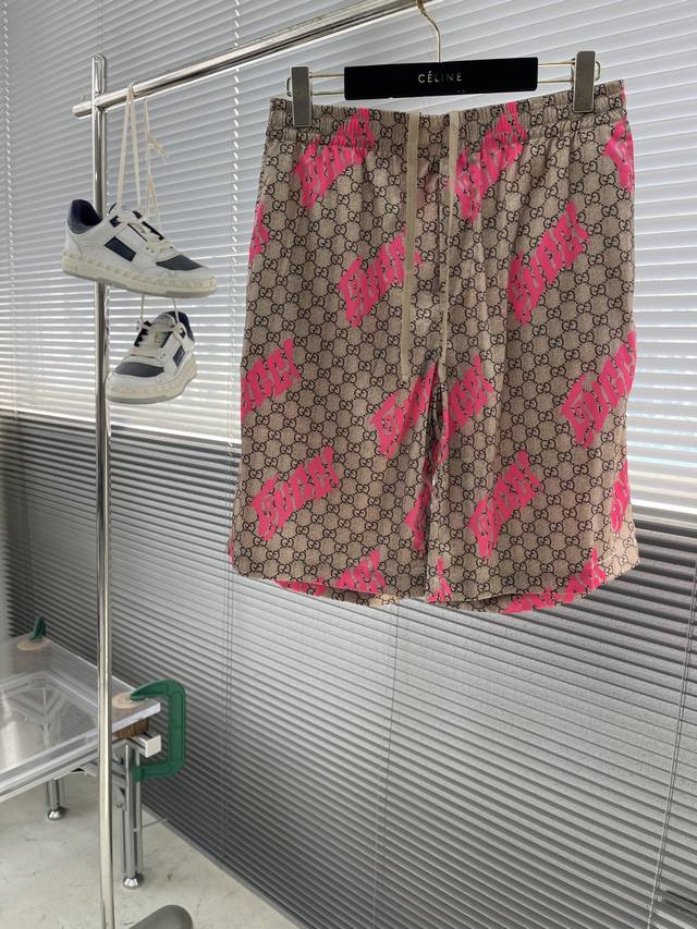 Top Shorts -Gucc 2025Ss New Print Barrage Set New Gg and Cucc prints throughout