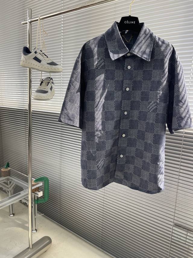 Shorts Top - Donkey Brand 25Ss's new short-sleeved shirt features Damier jacquar