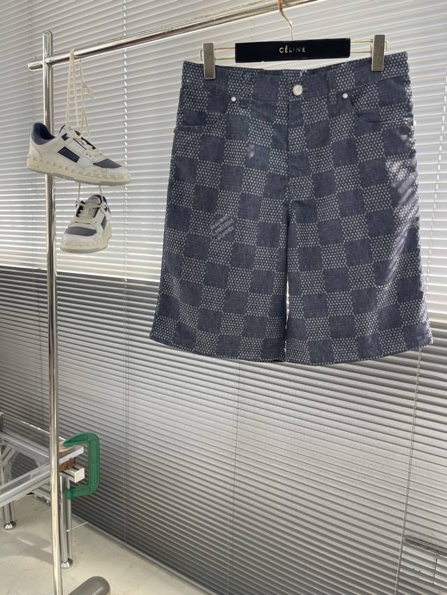 Shorts Top - Donkey Brand 25Ss new shorts with Damier jacquard and seed pattern