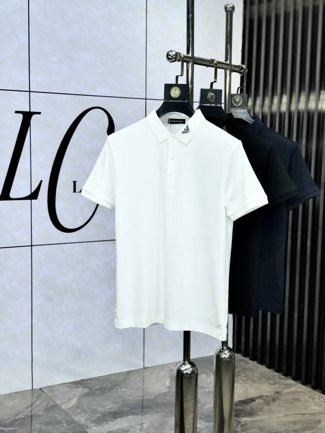 Armani. The new men's logo short-sleeved Polo shirt for spring and summer 2025 c
