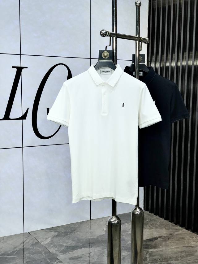Yves Saint Laurent. The new men's logo short-sleeved Polo shirt for spring and s