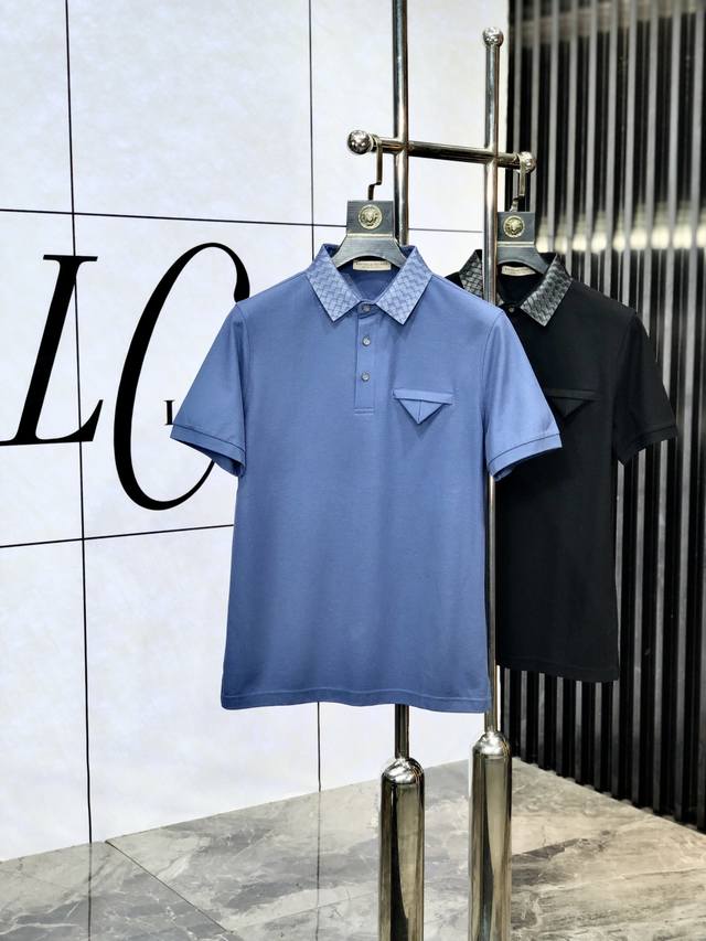 Bv. 2025 Spring and Summer new men's logo short-sleeved Polo shirt, continuing t