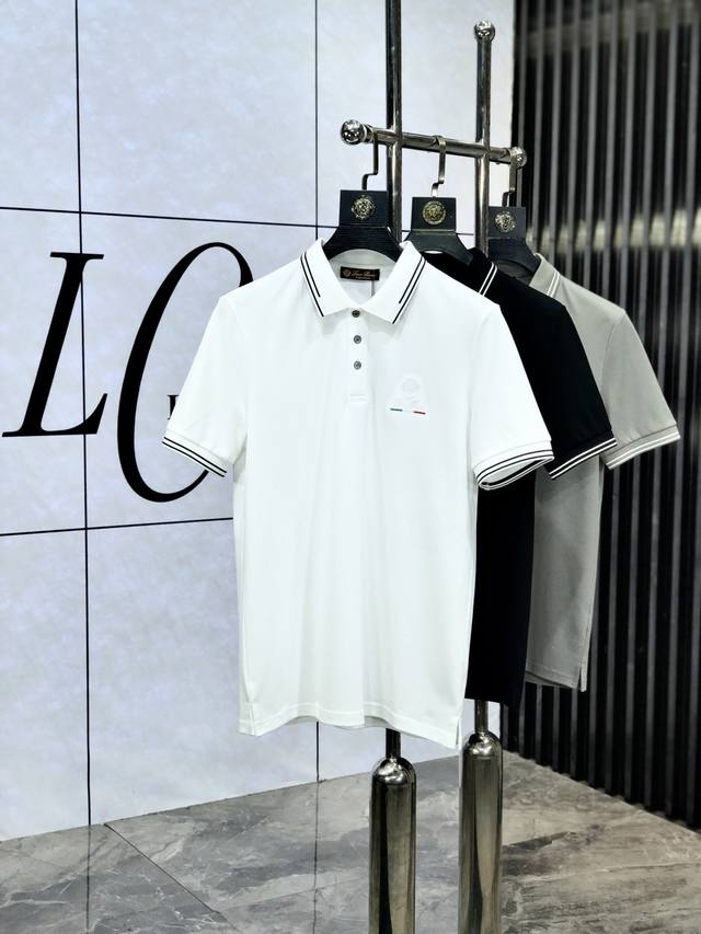 Lp. 2025 Spring and Summer new men's logo short-sleeved Polo shirt, continuing t