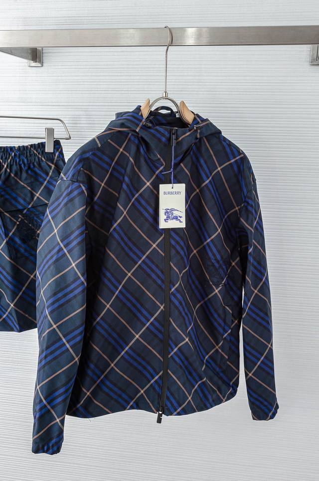 Pants and jackets Burberry plaid twill warhorse embroidered applique jacket + sh