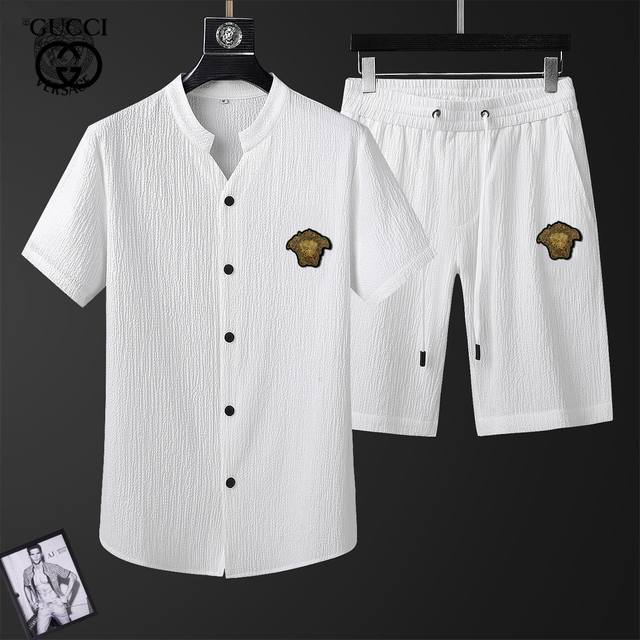 Versace's new summer shorts set! Mercerized cotton and linen fabric! Exclusive f