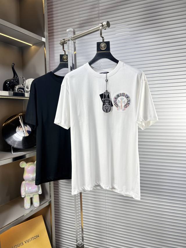 Chro* Chro Hearts Ss25 new summer short sleeves, top pattern logo, handsome and