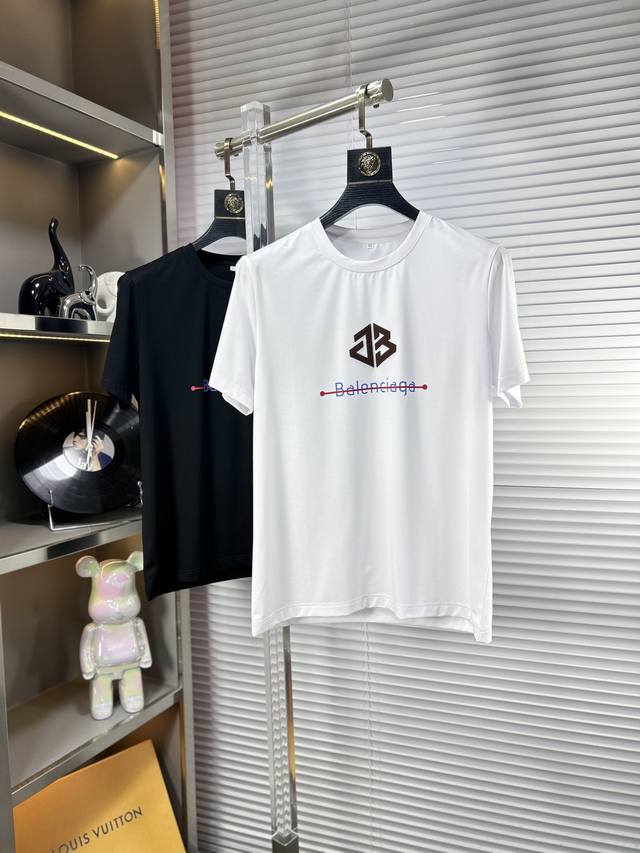 Maximum wear weight 240 catties Bal* Balenciaga Ss25 new summer short sleeves, t