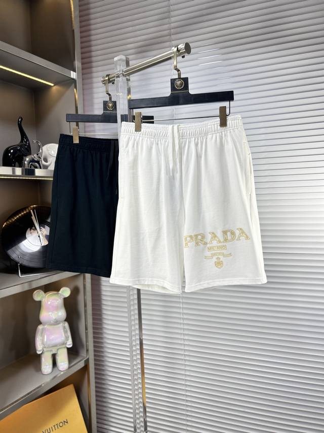 Prad* Ss25 summer men's casual shorts are a versatile item with elastic waist dr