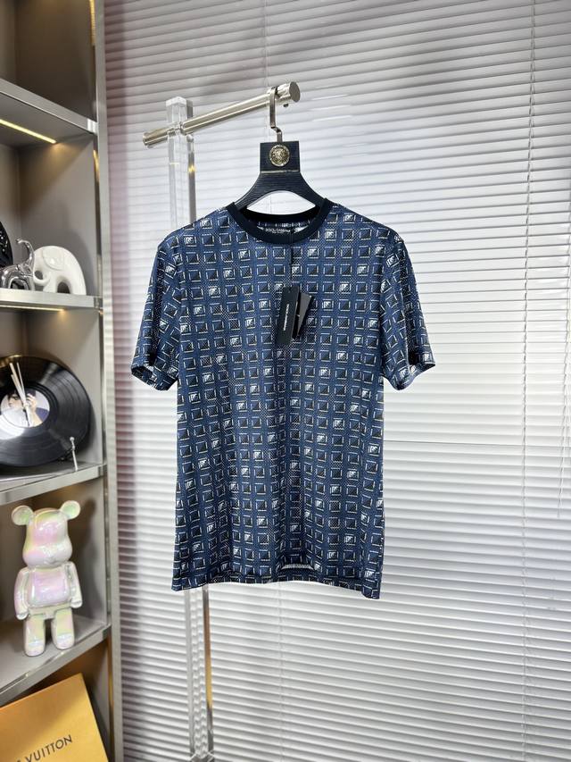 Dg* Dolce & Gabbana Ss25 summer new style ice silk hollow short sleeves, top pat