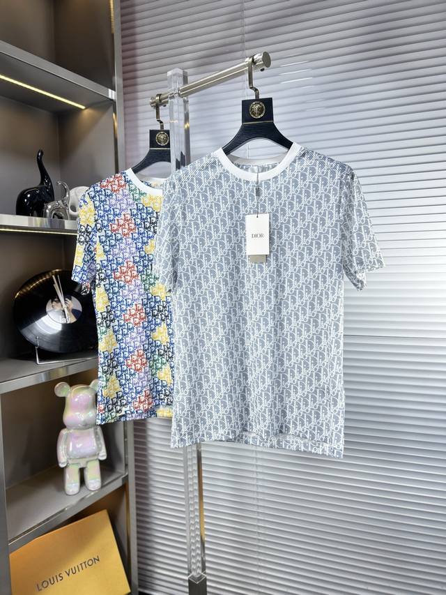 Dio* Dior Ss25 new summer ice silk hollow short sleeves, top pattern logo, hands