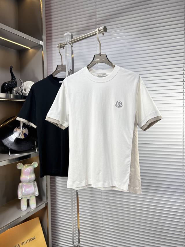 Monc*Ss25 new summer short sleeves, top pattern logo, handsome and fashionable,