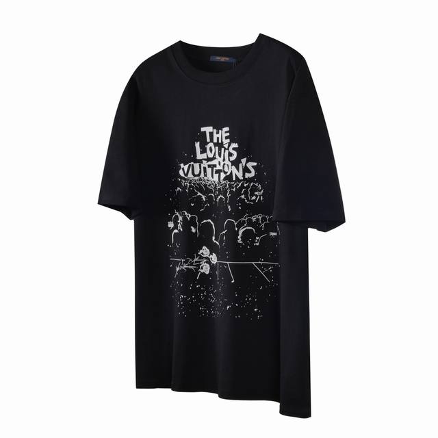 Special L17 Lv Louis Vuitton concert print short-sleeved T-shirt The fabric is w