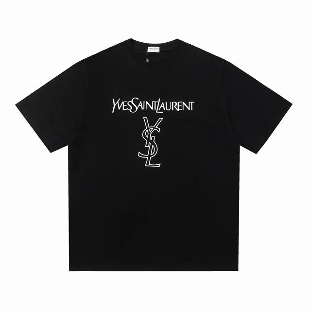 Special price Saint Laurent Paris 23Ss color matching letter short sleeves Light
