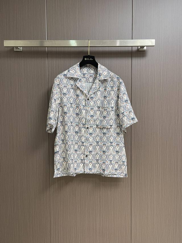 Lp Loropiana 2025Ss New Summer Federico Men's Shirt. The unique texture of linen