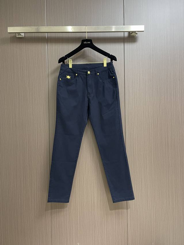 Versace Medusa series new casual pants, using customer-supplied water-washed str