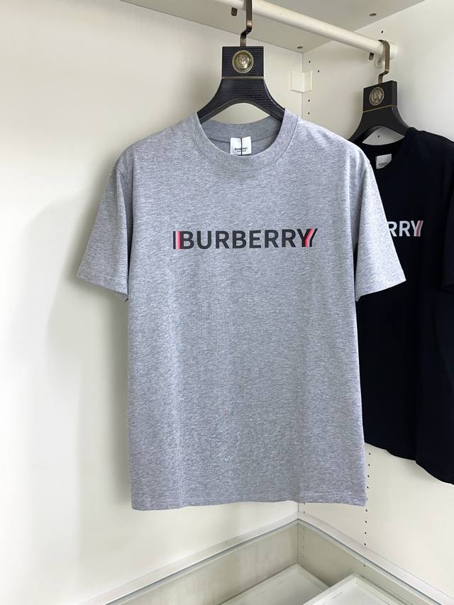 Burberry's top round neck casual short sleeves, high-end custom-made and versati