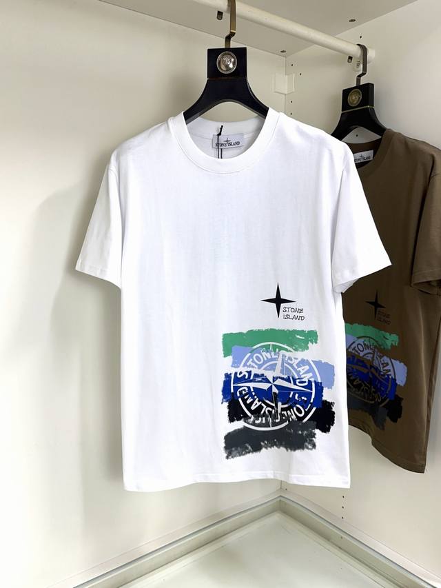 Stone Island top round neck casual short sleeves high-end custom versatile style