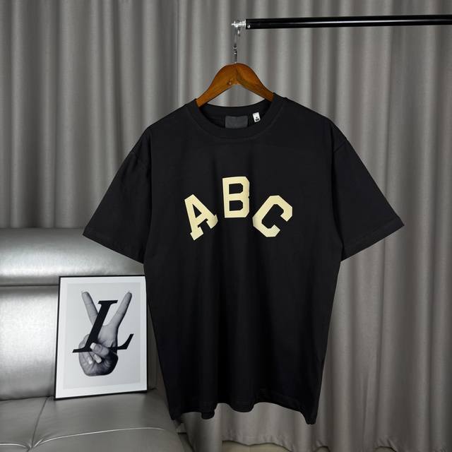 Obsidian Black Exclusive Double-line Abc three-dimensional flocked letter logo s